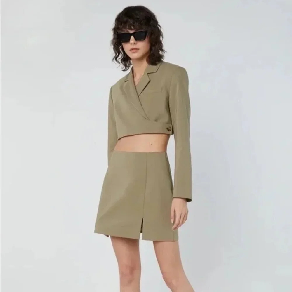 Oak + Fort Mini Slit Skirt